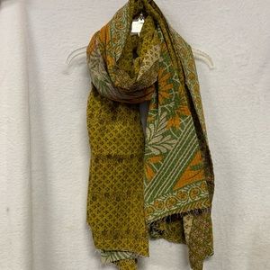 Handmade cotton scarf shawl 30 x 80 one of a kind